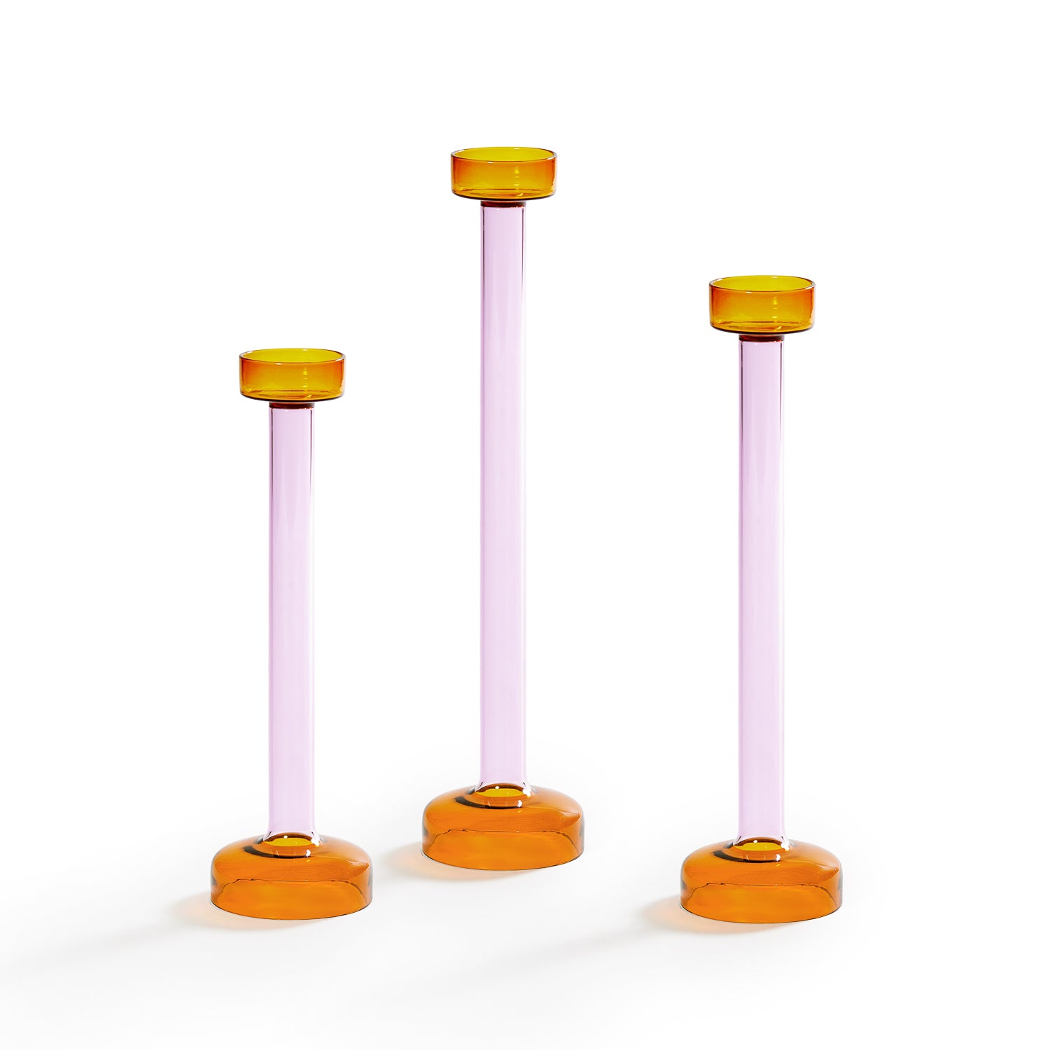 Amber Rose Glass Candle Stand