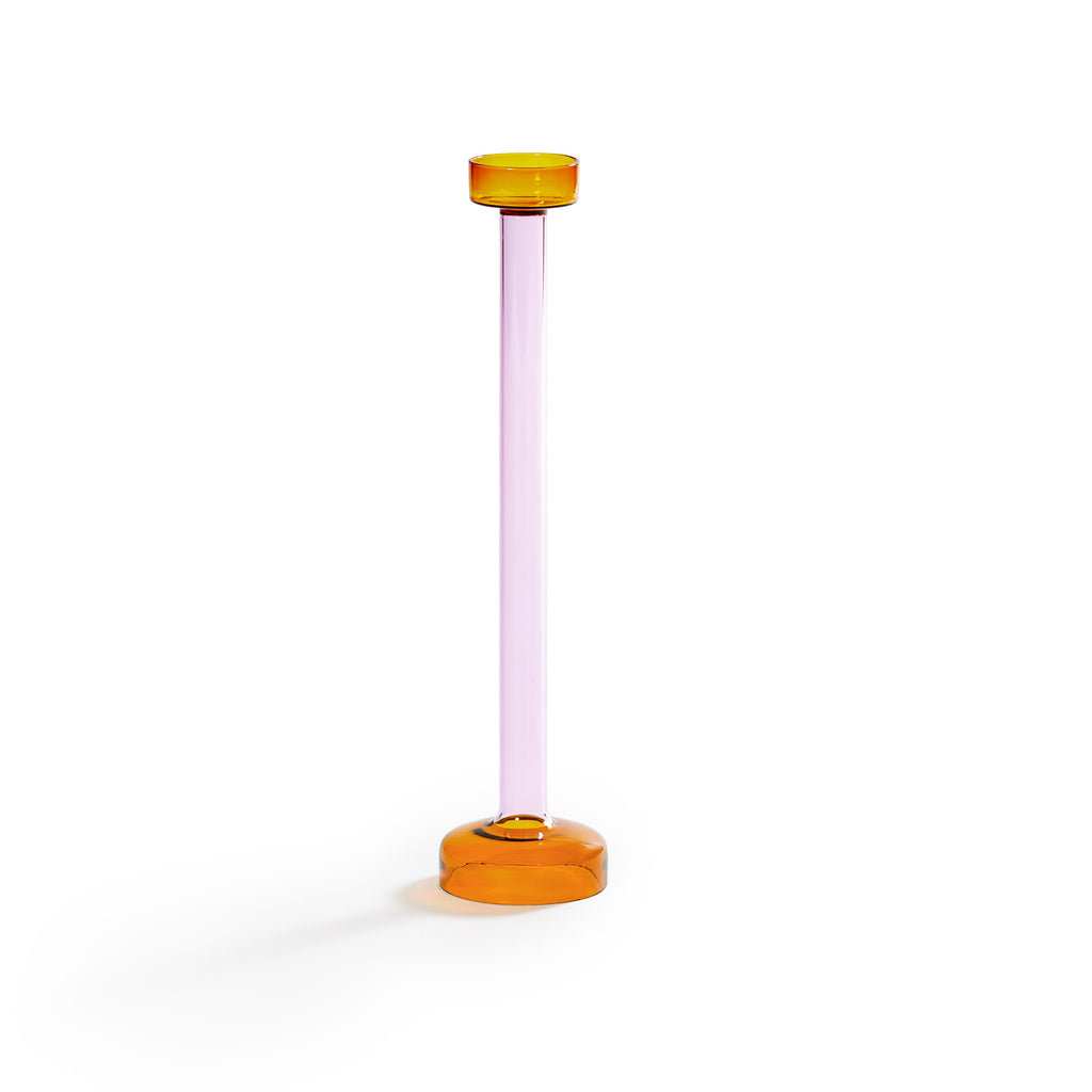 Amber Rose Glass Candle Stand