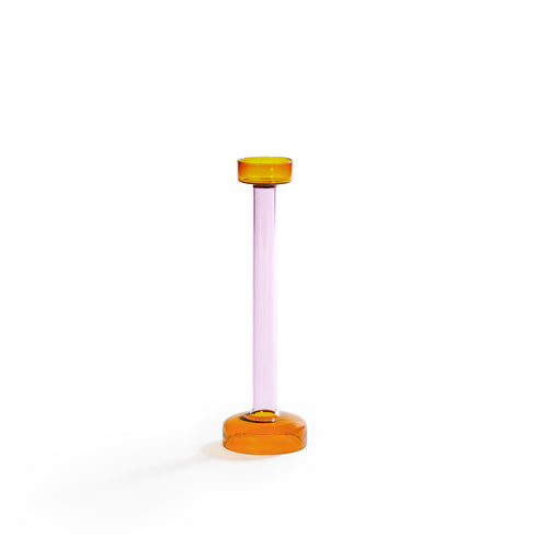 Amber Rose Glass Candle Stand