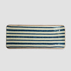 Coastal Indigo Stripe Rectangle Platter