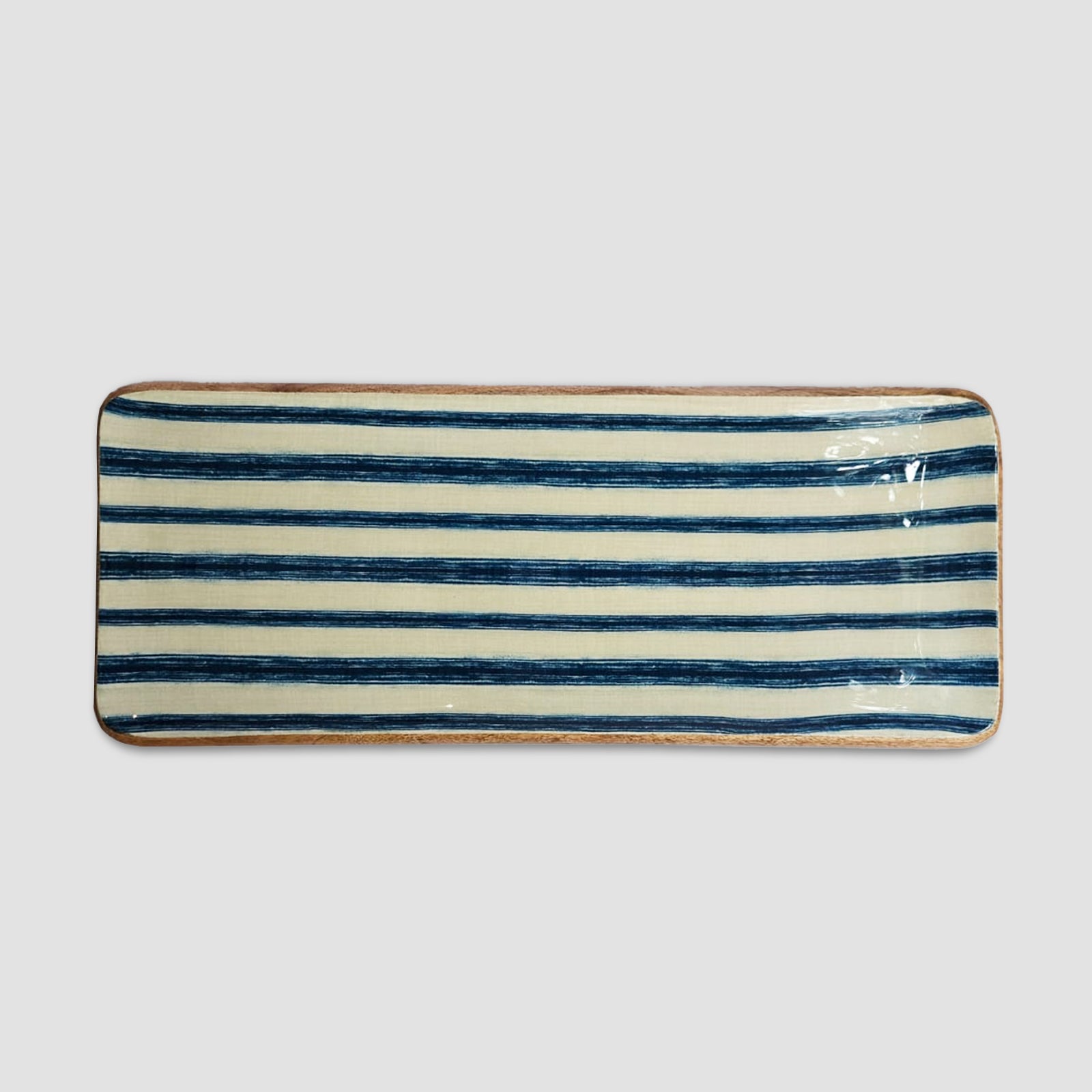 Coastal Indigo Stripe Rectangle Platter