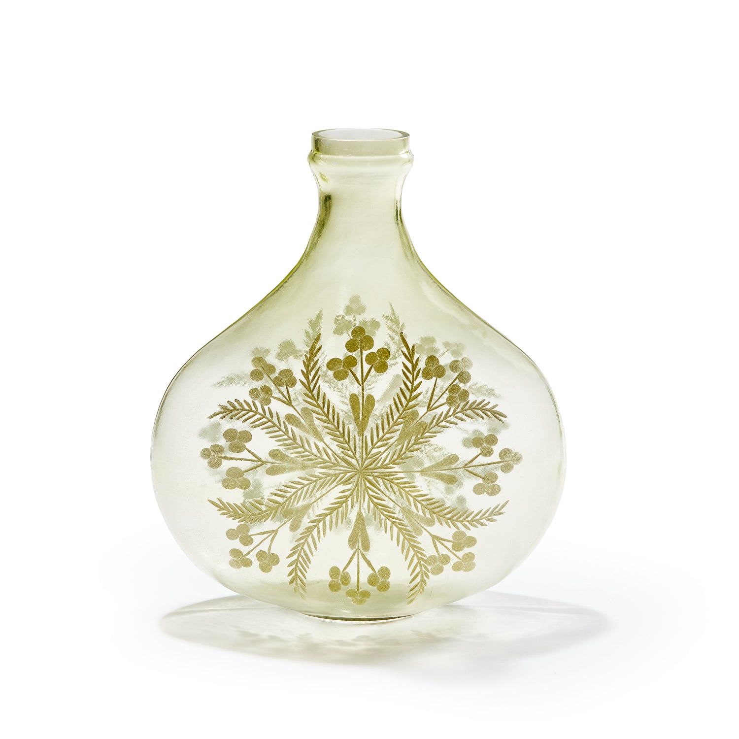 Forest Bloom Etched Glass Vase