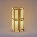Hexa Tall Brass & Glass Table Lamp