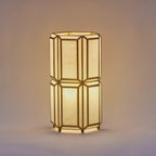 Hexa Tall Brass & Glass Table Lamp