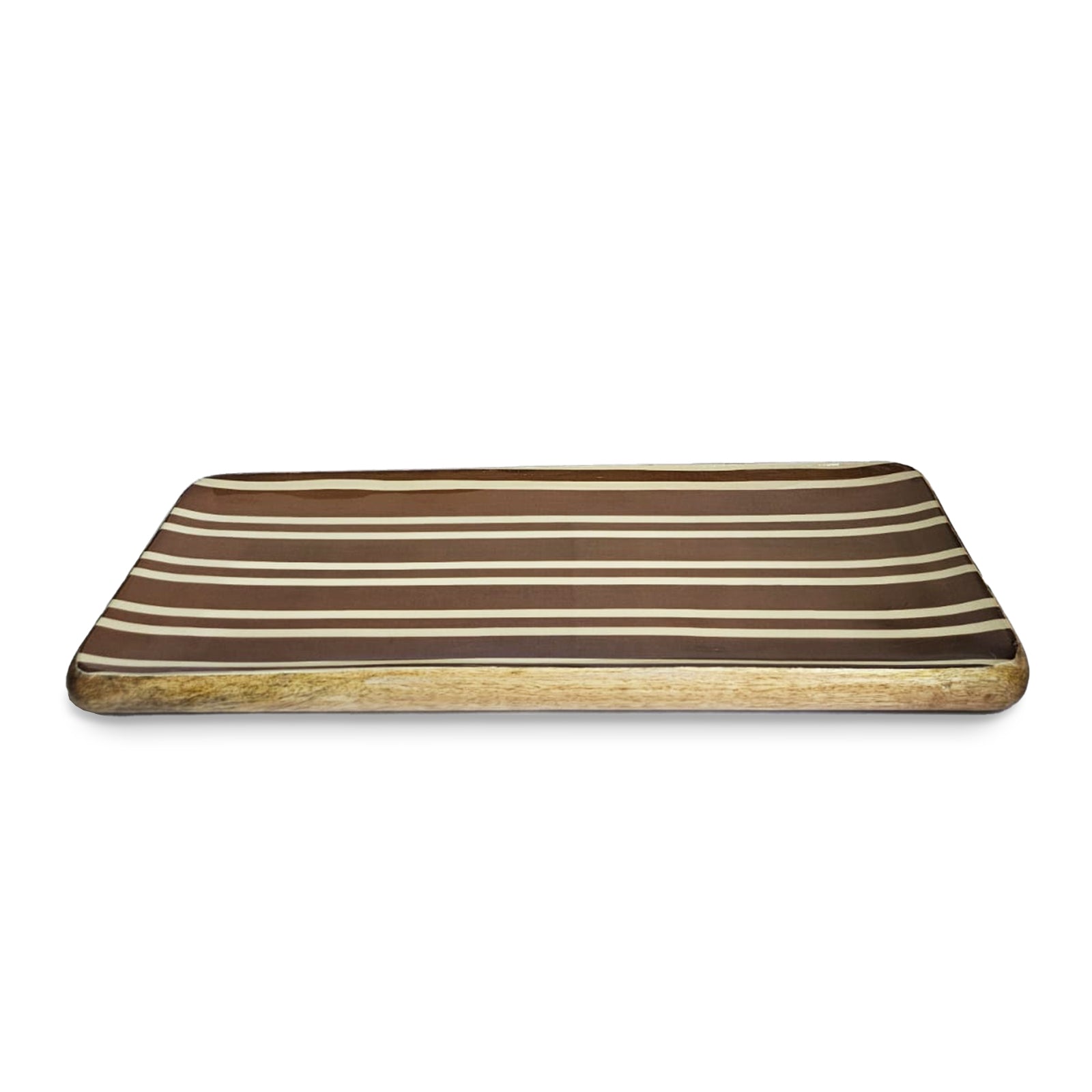 Sandstone Striped Rectangle Platter