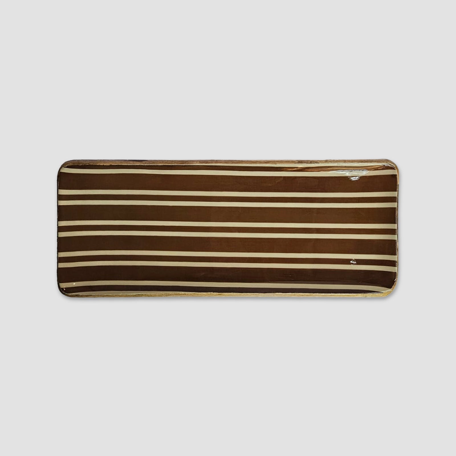 Sandstone Striped Rectangle Platter
