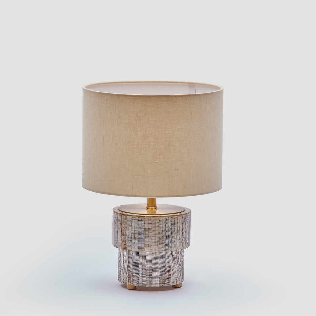 Shell Antique Brass & Glass Table Lamp