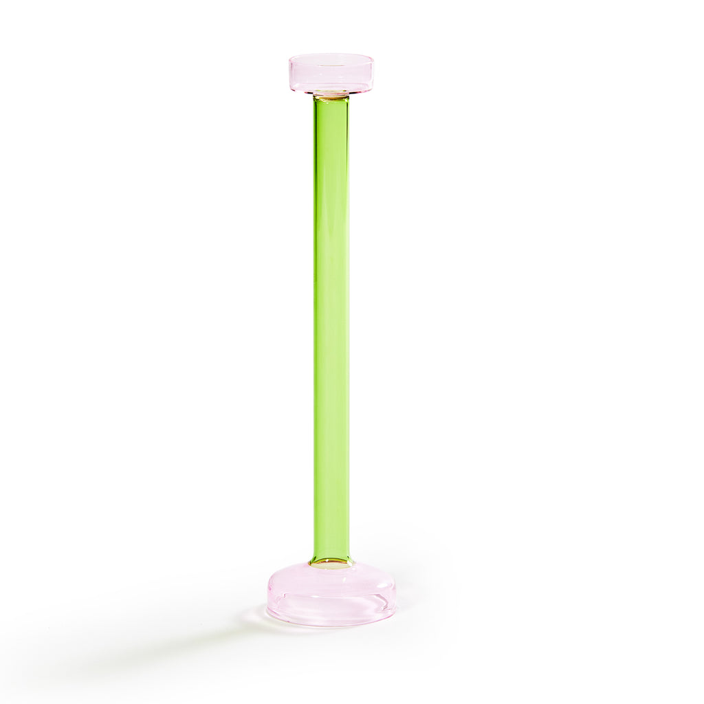 Blush & Olive Glass Candle Stand