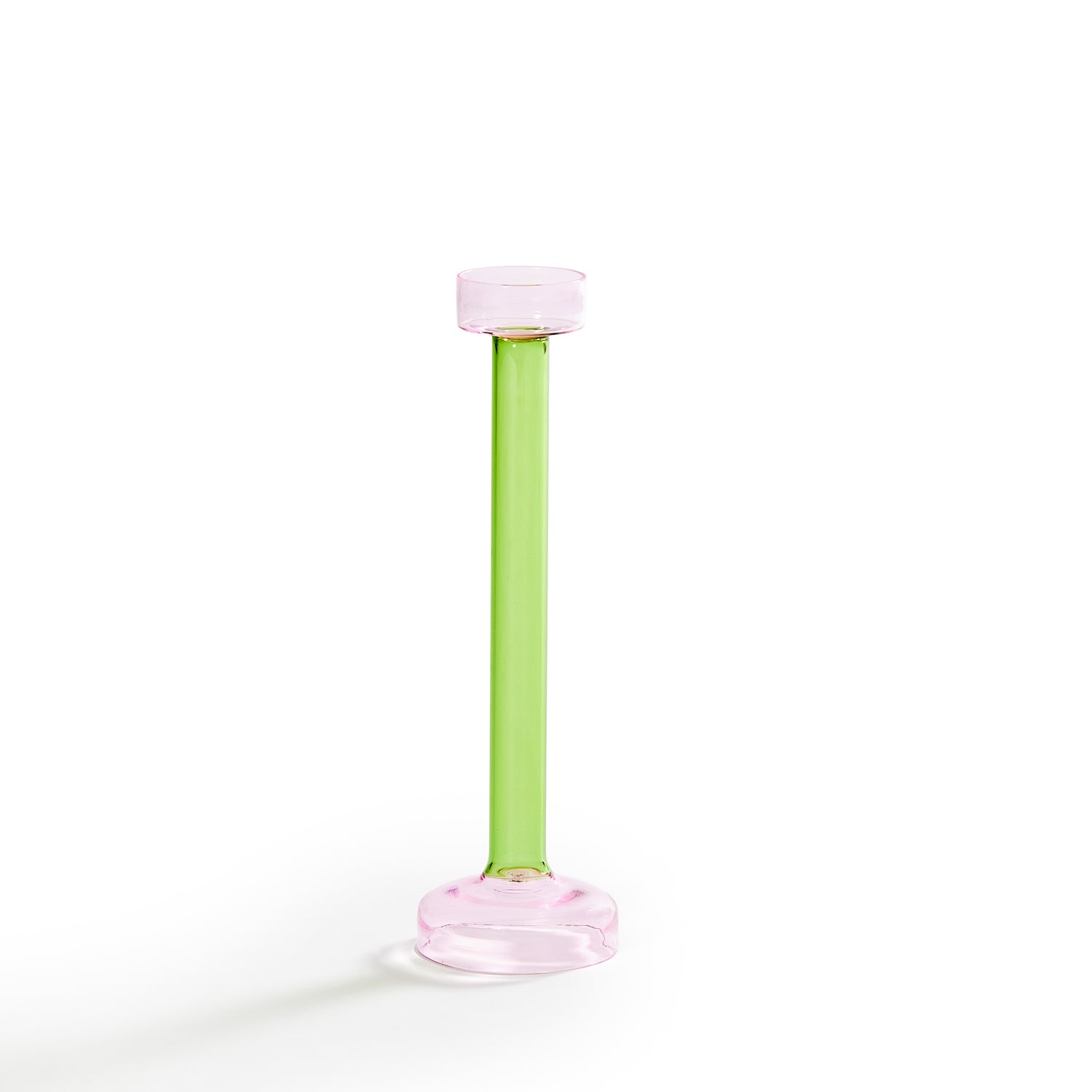 Blush & Olive Glass Candle Stand