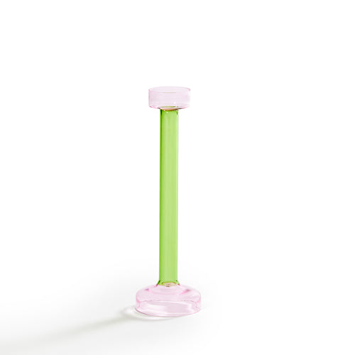 Blush & Olive Glass Candle Stand